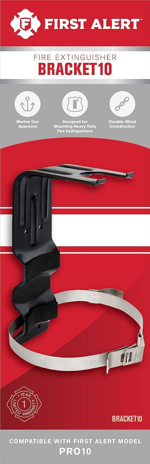 imageFIRST ALERT BRACKET10 Replacement Fire Extinguisher Bracket BlackBRACKET10