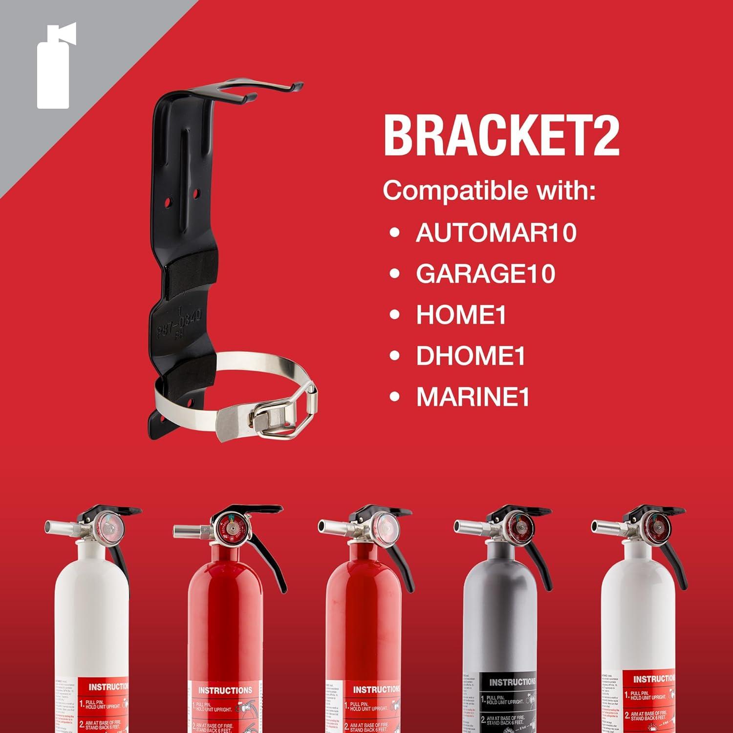 imageFIRST ALERT BRACKET10 Replacement Fire Extinguisher Bracket BlackBRACKET2