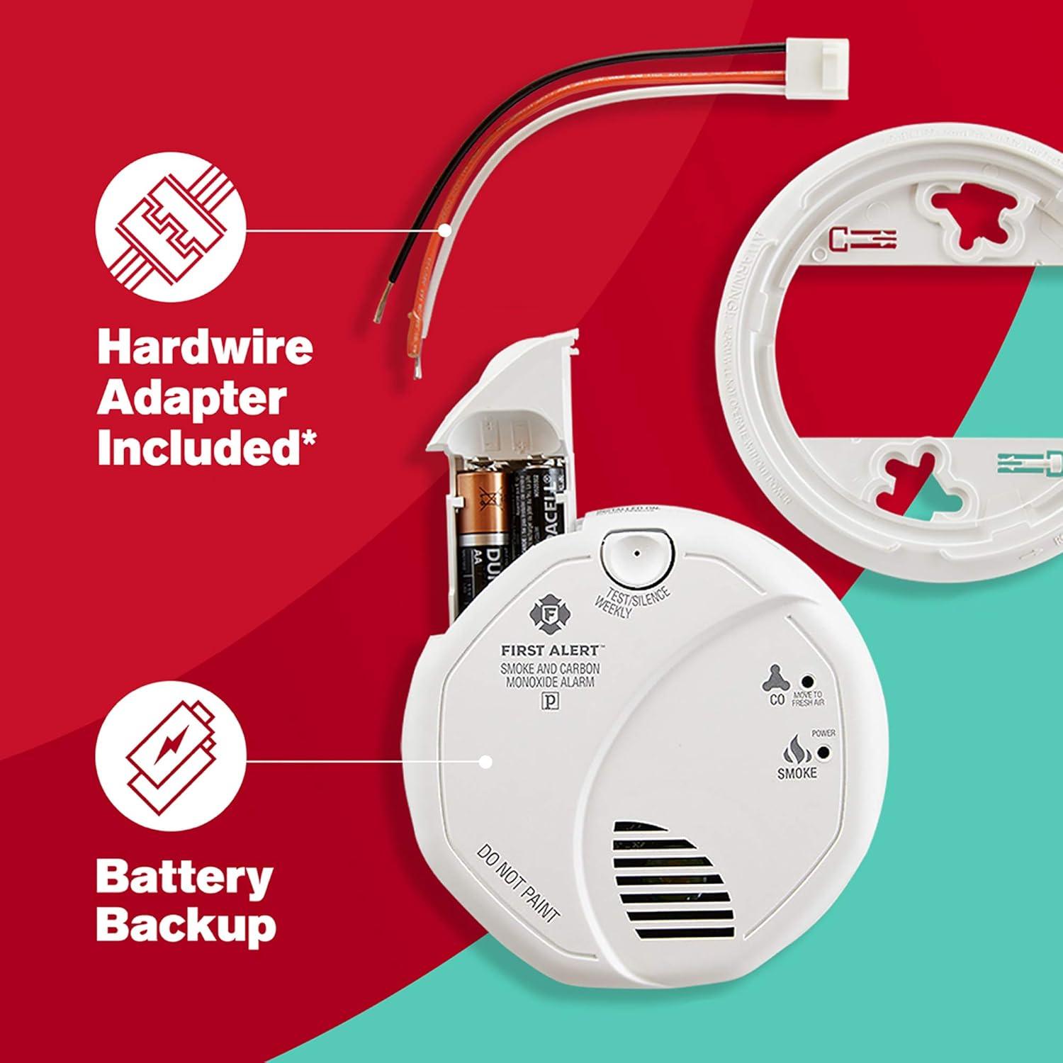 imageFIRST ALERT BRK SC7010B3 Hardwired Smoke and Carbon Monoxide CO Detector with Battery Backup 3Pack6 pack