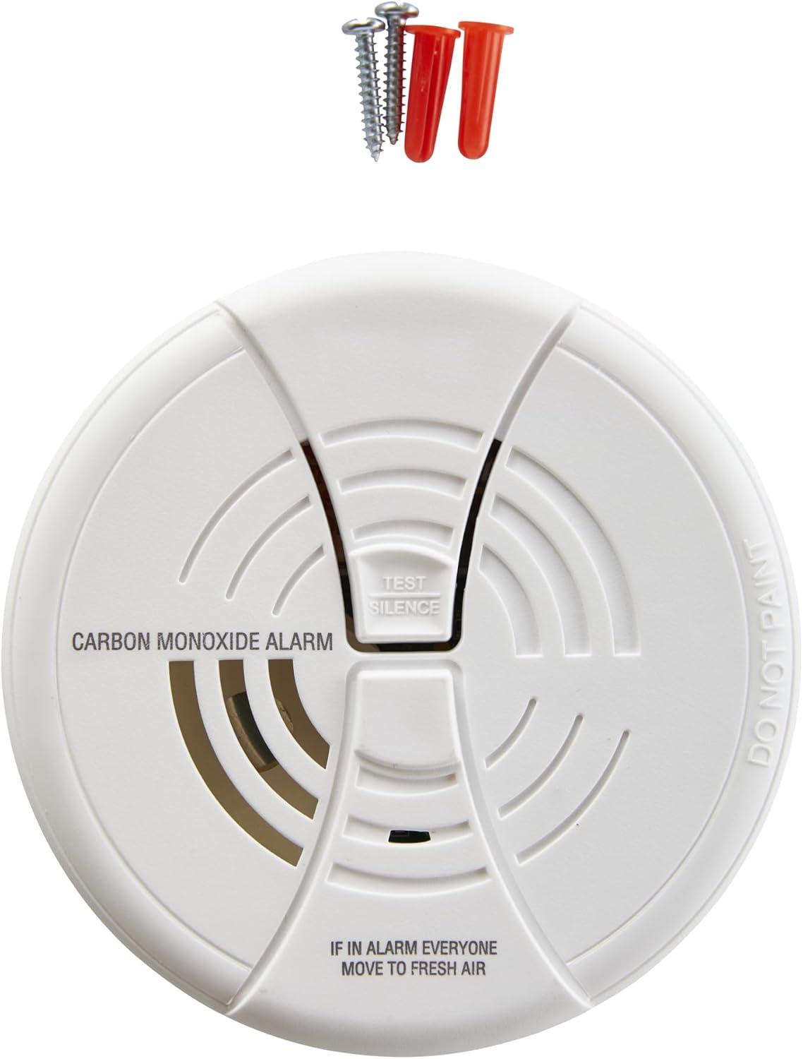 imageFIRST ALERT Carbon Monoxide Alarm  BRK CO250 Battery Operated Carbon Monoxide Detector With 9Volt Battery ampamp Two Silence Features1Pack