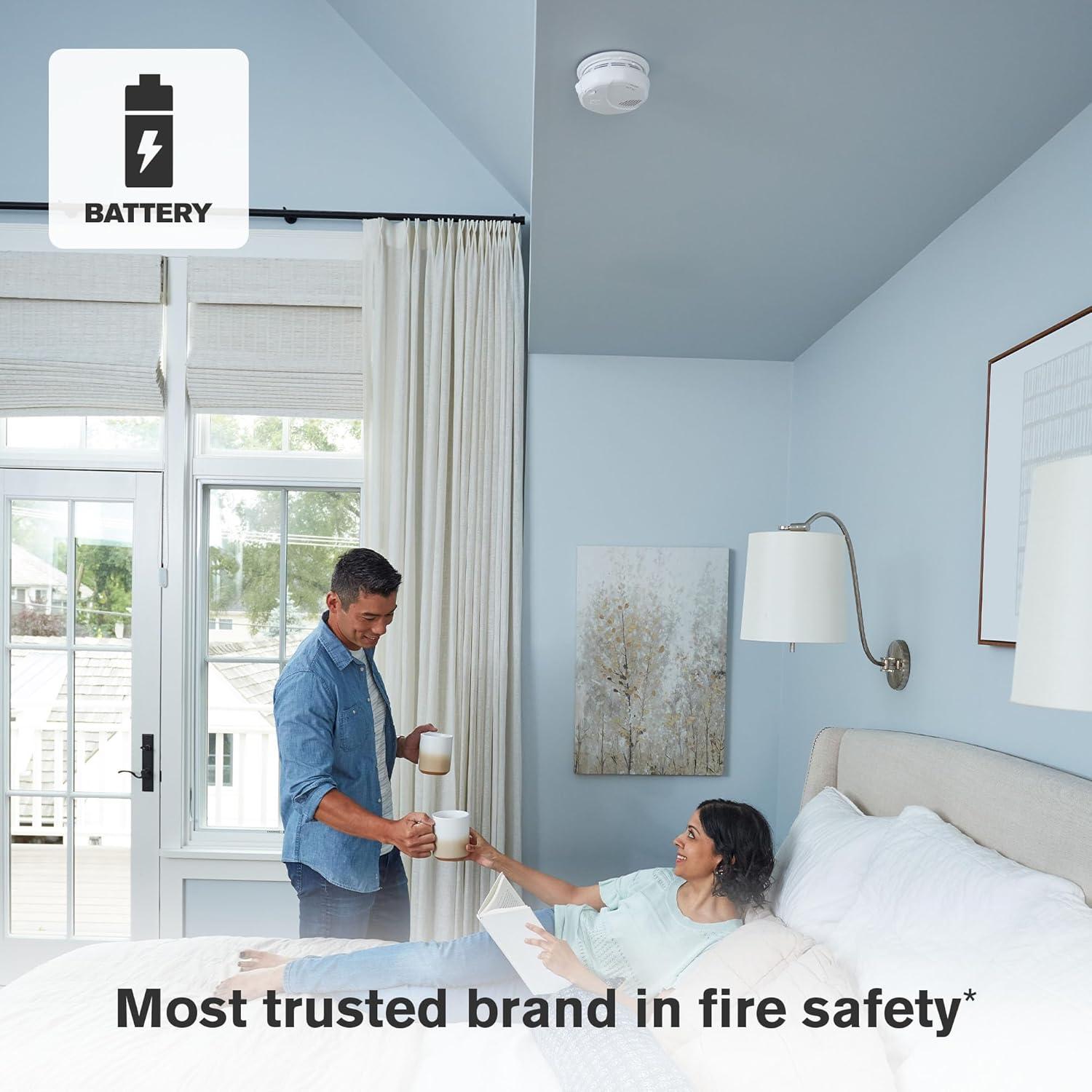 imageFIRST ALERT Hardwired Wireless Smoke Alarm with Photoelectric Sensor and Battery Backup SA521CN3ST  White1Pack