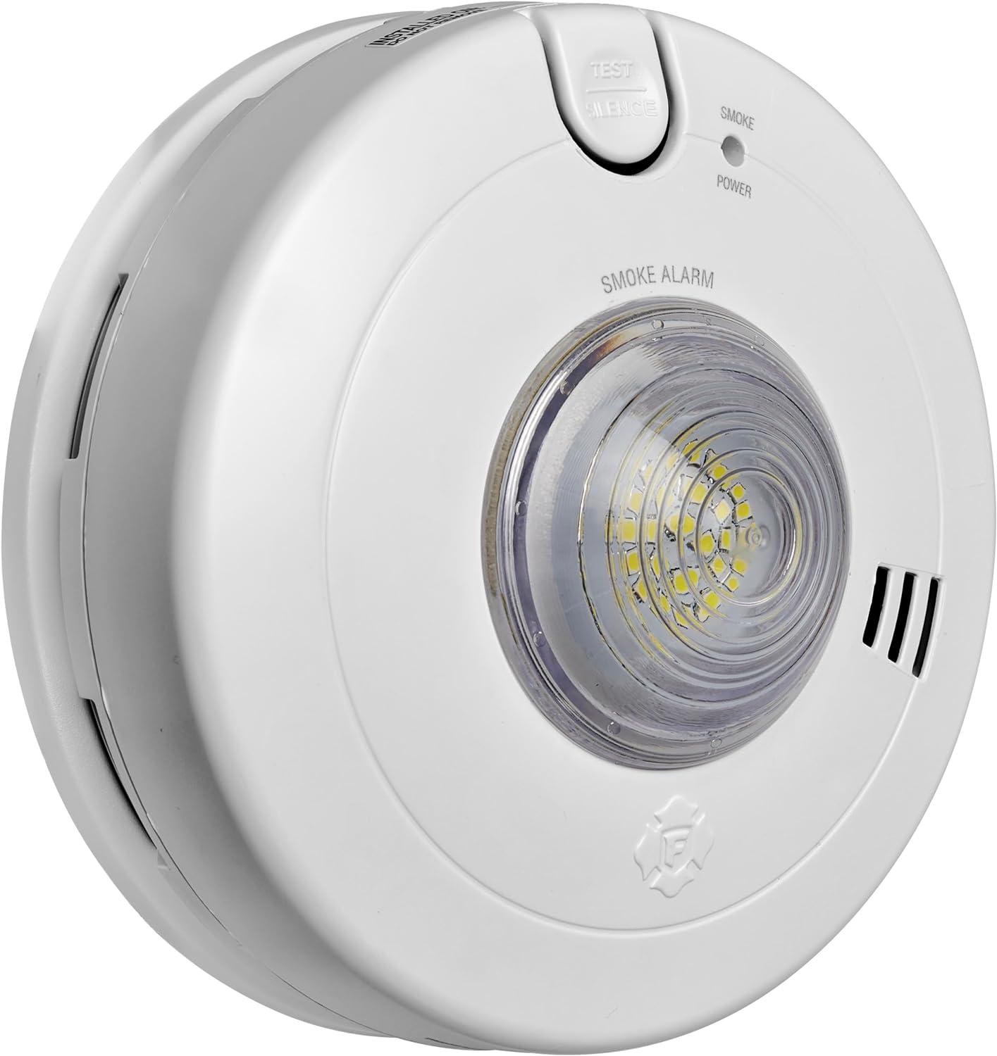 imageFirst Alert BRK 7020BSL Hardwired Hearing Impaired Smoke Detector with LED Strobe Light  white
