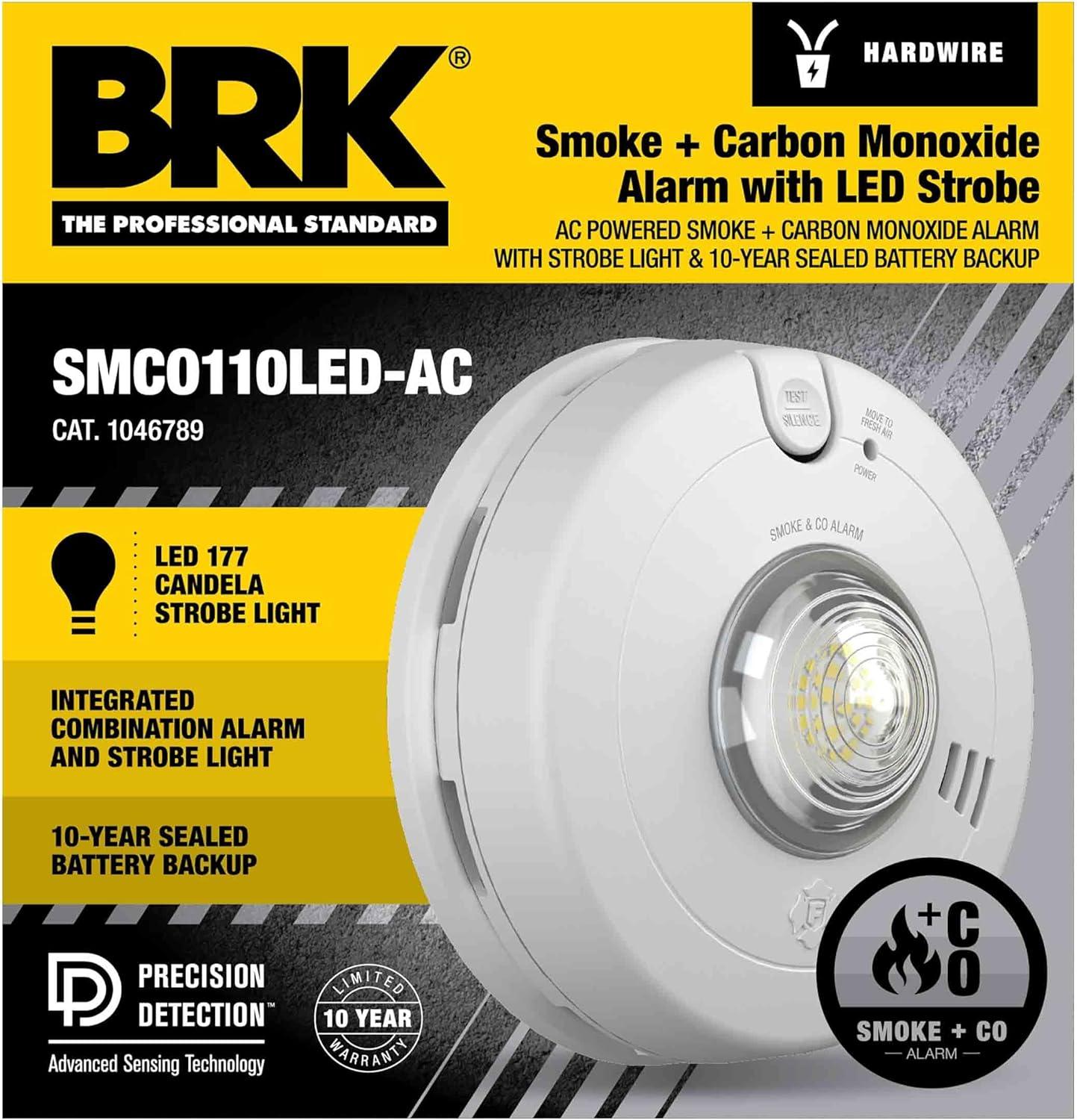 imageFirst Alert BRK 7030BSL Hardwired Hearing Impaired Combination Alarm with Led Strobe Light WhiteOne