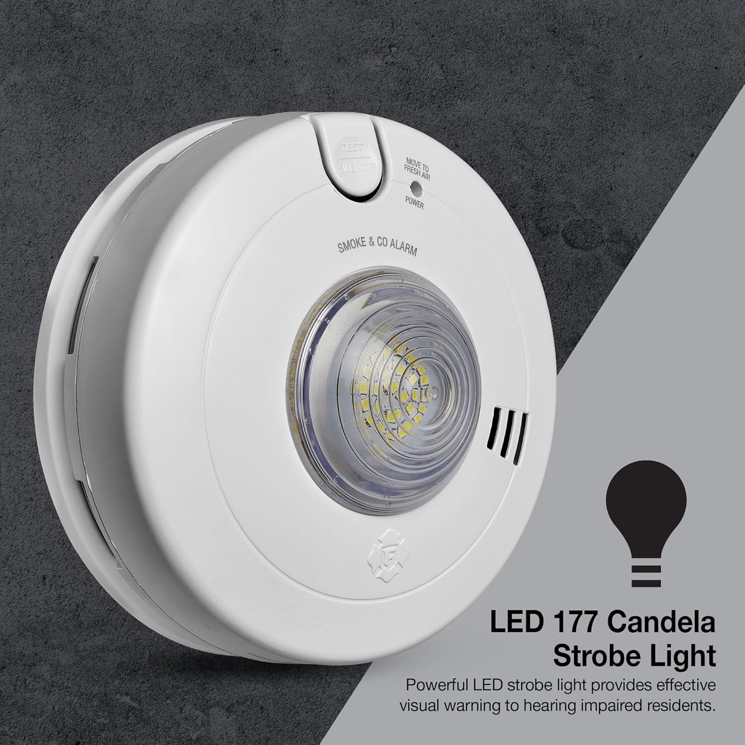 imageFirst Alert BRK 7030BSL Hardwired Hearing Impaired Combination Alarm with Led Strobe Light WhiteOne