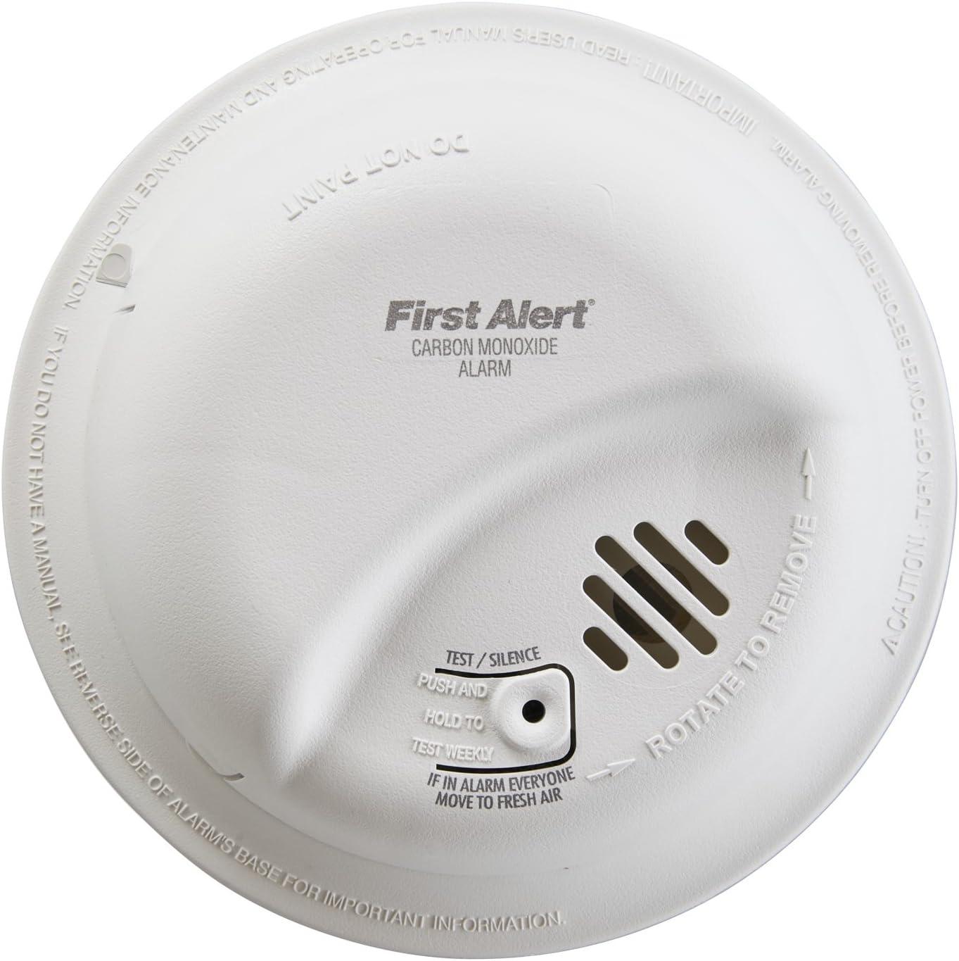 imageFirst Alert BRK Carbon Monoxide Detector Hardwired Alarm with Battery Backup CO5120BN WhiteWhite