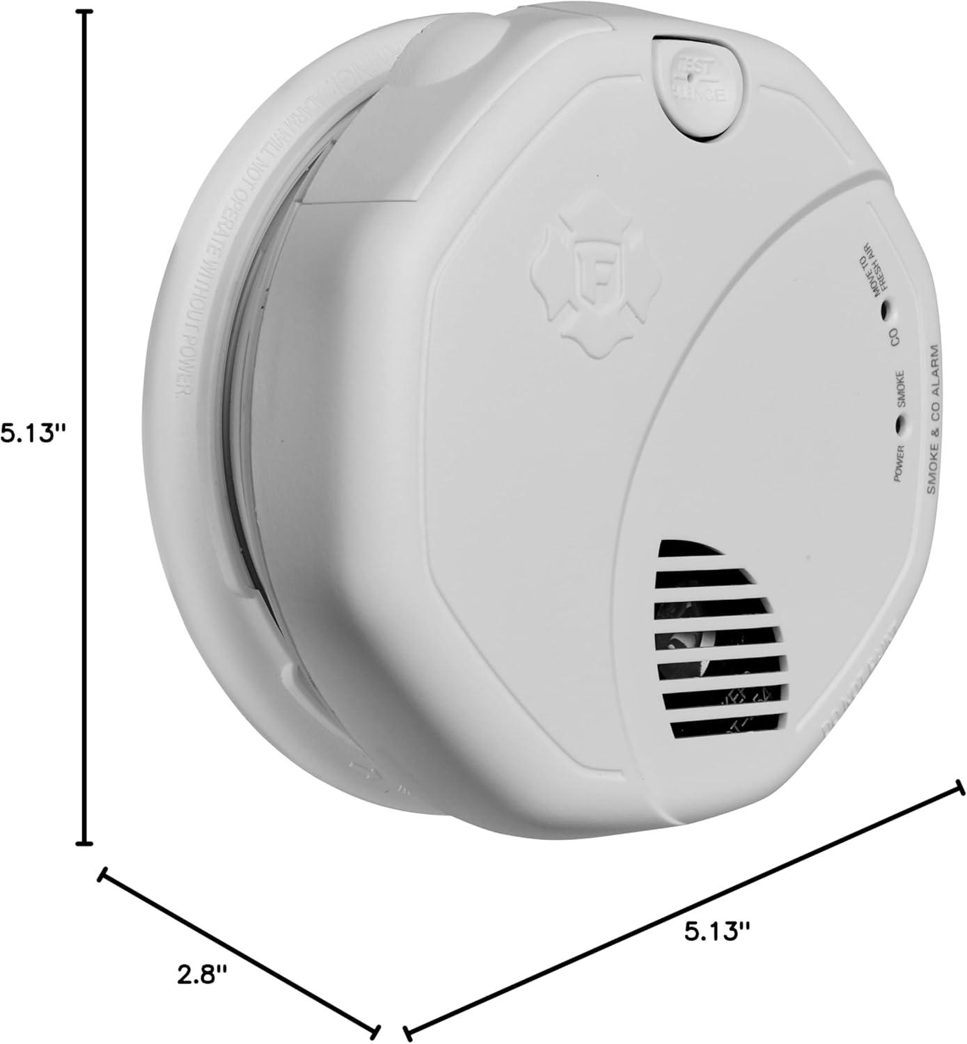 imageFirst Alert Battery Powered SCO500B Wireless Interconnected Photoelectric Smoke and Carbon Monoxide Combo Alarm with Voice and Location