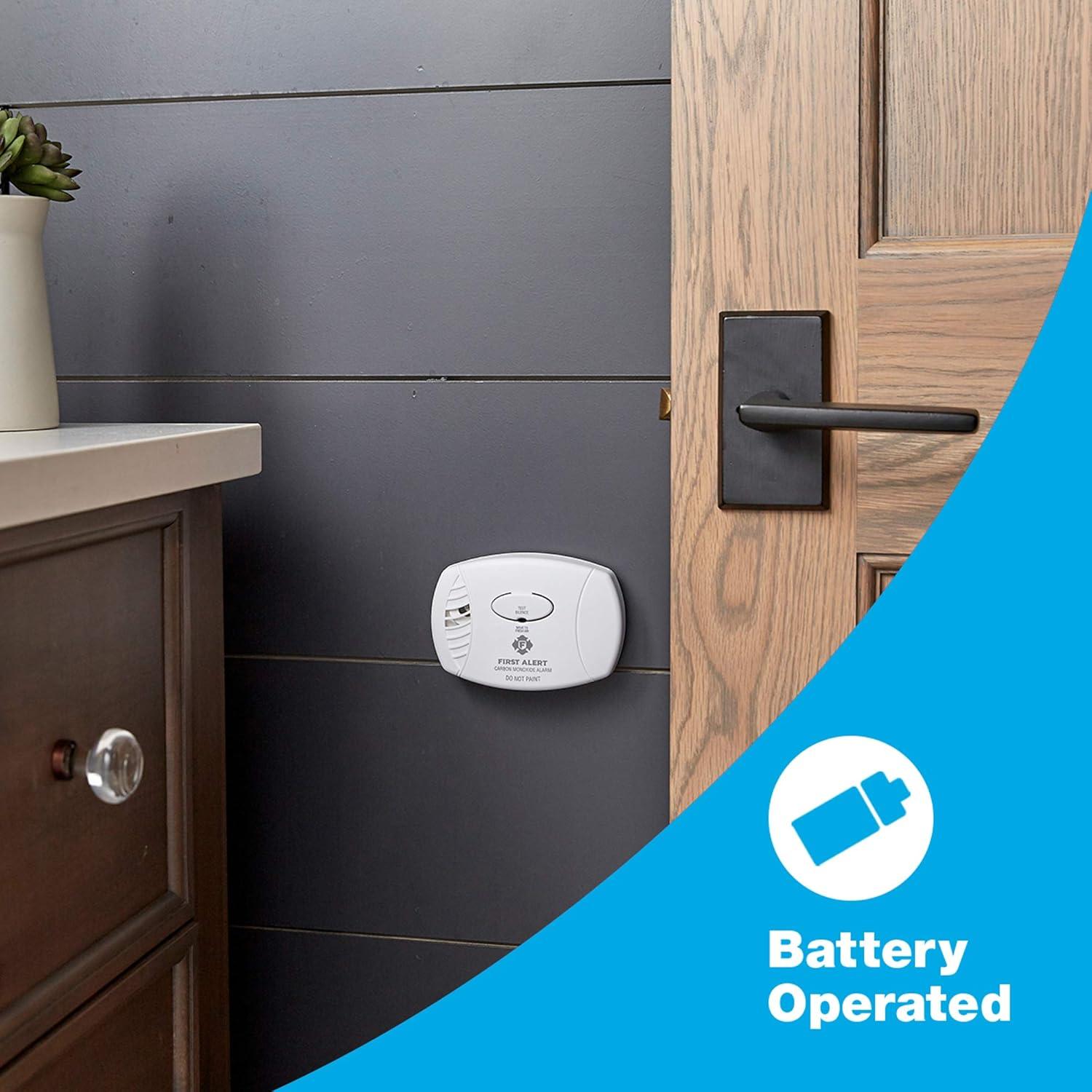 imageFirst Alert CO400 Carbon Monoxide CO Detector Battery Operated Alarm 1PackPack of 3