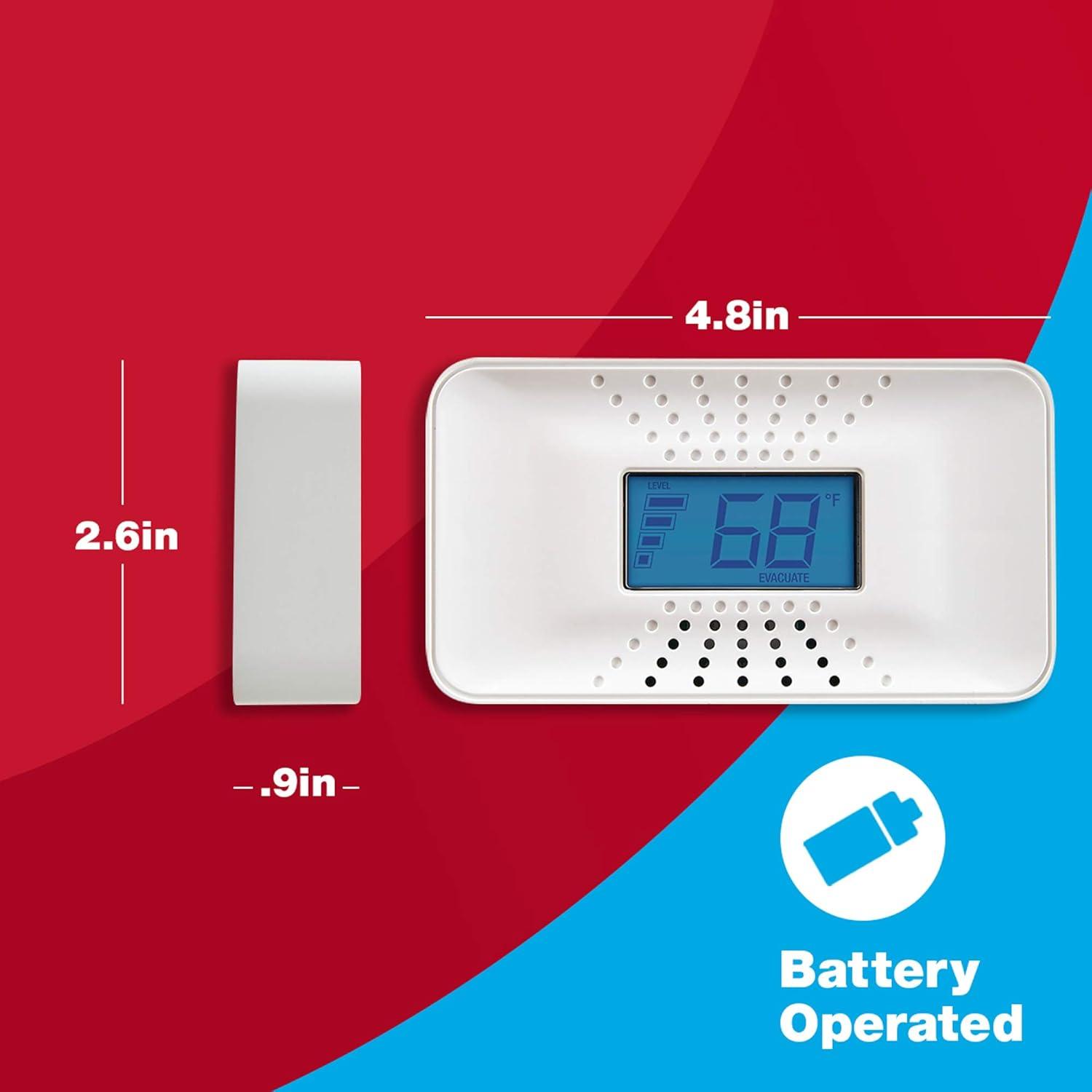 imageFirst Alert CO710 Carbon Monoxide Detector with 10Year Battery and Digital Temperature Display  WhiteDetector