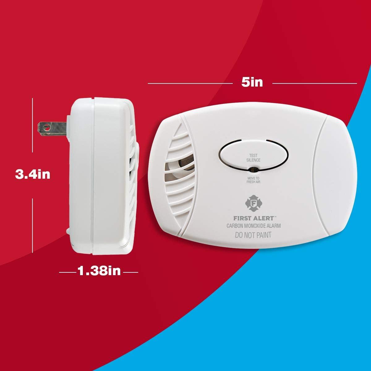imageFirst Alert Carbon Monoxide Detector PlugIn Alarm with Battery Backup CO605 White 1Pack1Pack