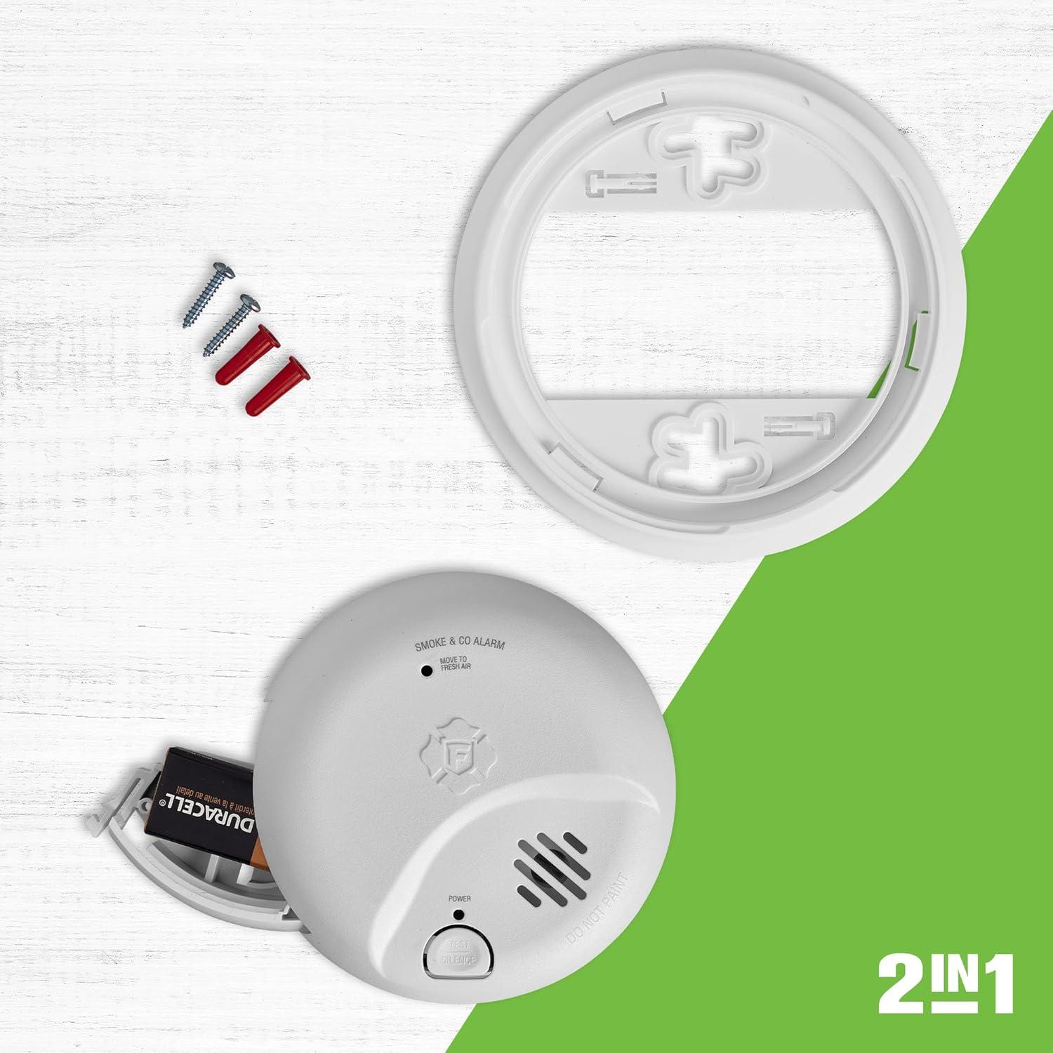 imageFirst Alert Combination Smoke ampamp Carbon Monoxide Alarm Battery Operated Detector with Test ampamp Silence Button SMICO100 1Pack3Pack