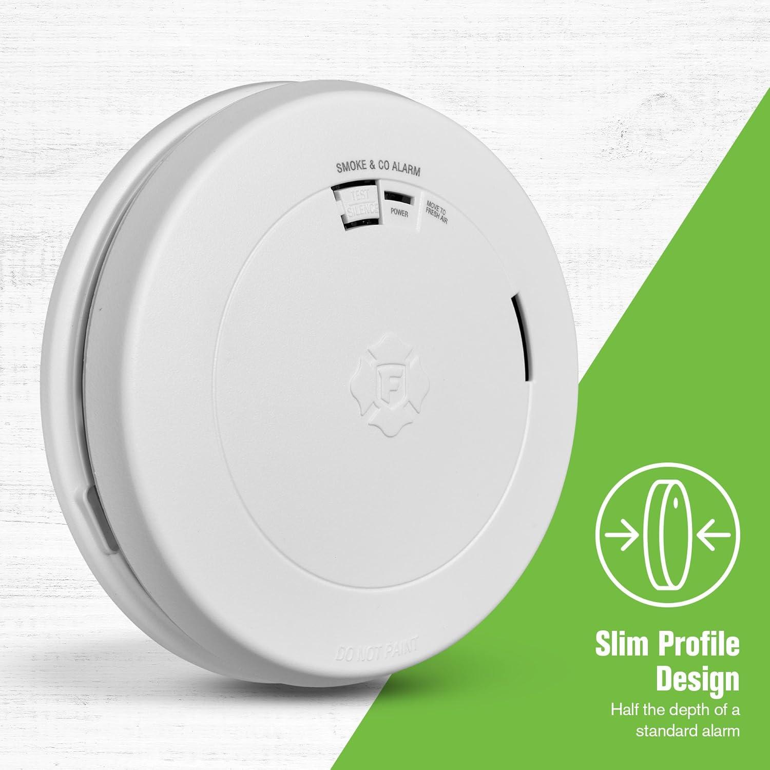 imageFirst Alert Combination Smoke ampamp Carbon Monoxide Alarm BatteryOperated Detector with Slim Profile Design SMCO200 1PackOne