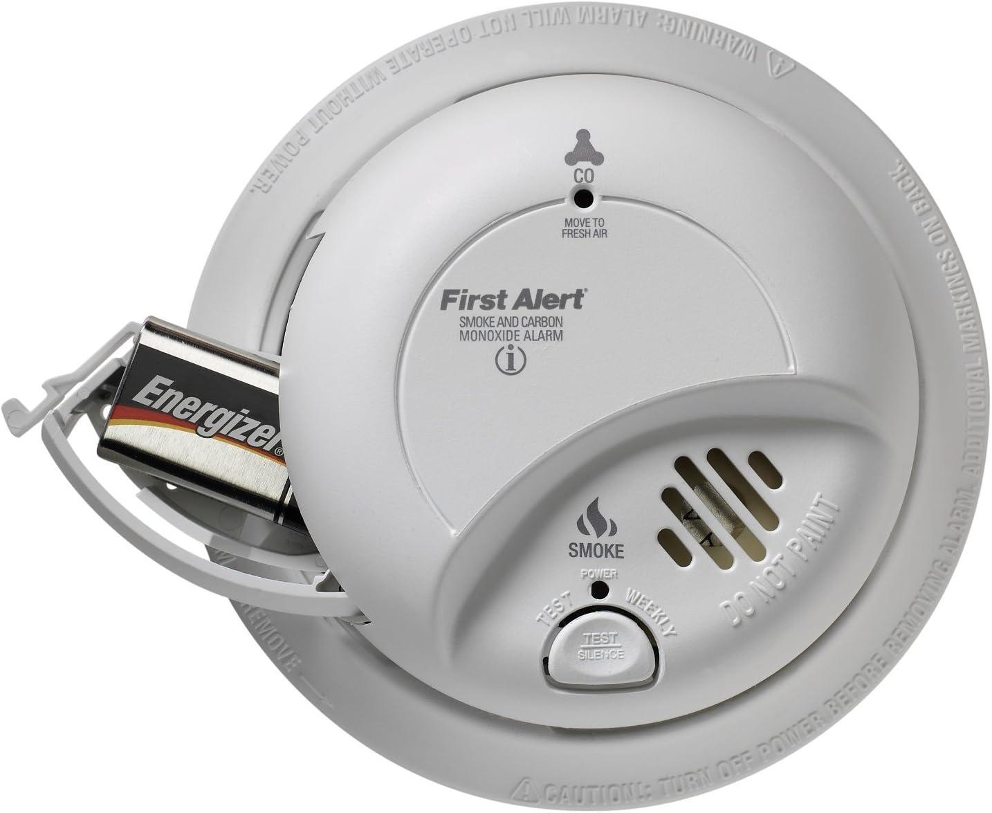 imageFirst Alert Combination Smoke ampamp Carbon Monoxide Alarm Interconnect Hardwire Detector with Battery Backup SMICO100AC 1Pack12Pack