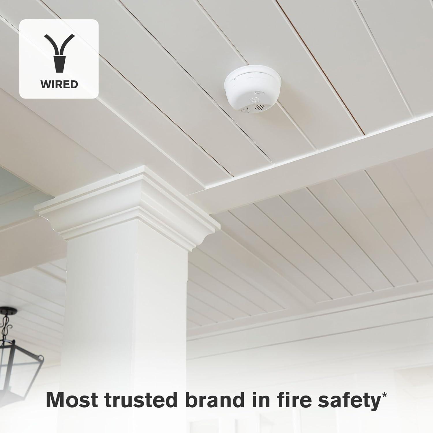 imageFirst Alert Combination Smoke ampamp Carbon Monoxide Alarm Interconnect Hardwire Detector with Battery Backup SMICO100AC 1Pack6Pack