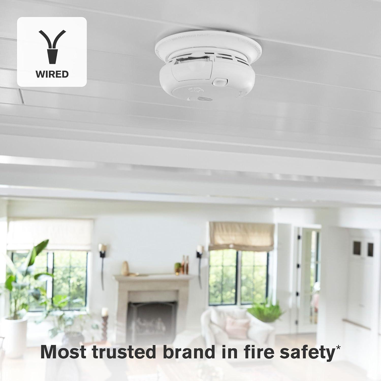imageFirst Alert Combination Smoke ampamp Carbon Monoxide Alarm Interconnect Hardwire Detector with Battery Backup and Voice ampamp Location Alerts SMCO100VAC 3Pack3Pack