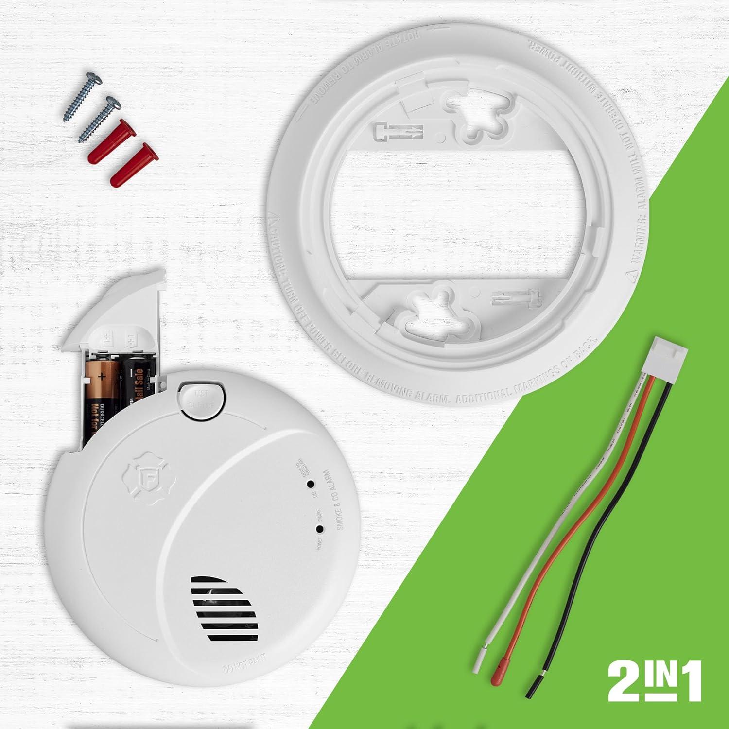 imageFirst Alert Combination Smoke ampamp Carbon Monoxide Alarm Interconnect Hardwire Detector with Battery Backup and Voice ampamp Location Alerts SMCO100VAC 3Pack6Pack