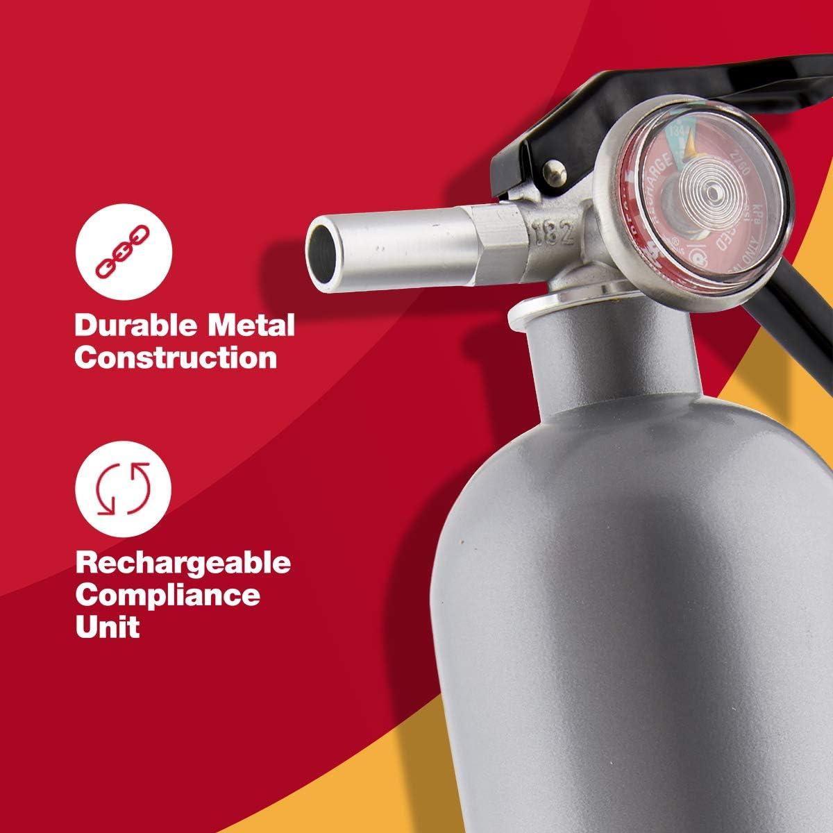 imageFirst Alert DHOME1 Rechargeable Standard Home Fire Extinguisher UL Rated 1A10BC PewterDHOME1