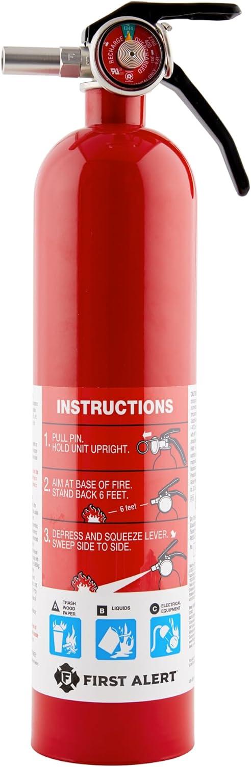 imageFirst Alert DHOME1 Rechargeable Standard Home Fire Extinguisher UL Rated 1A10BC PewterHome1