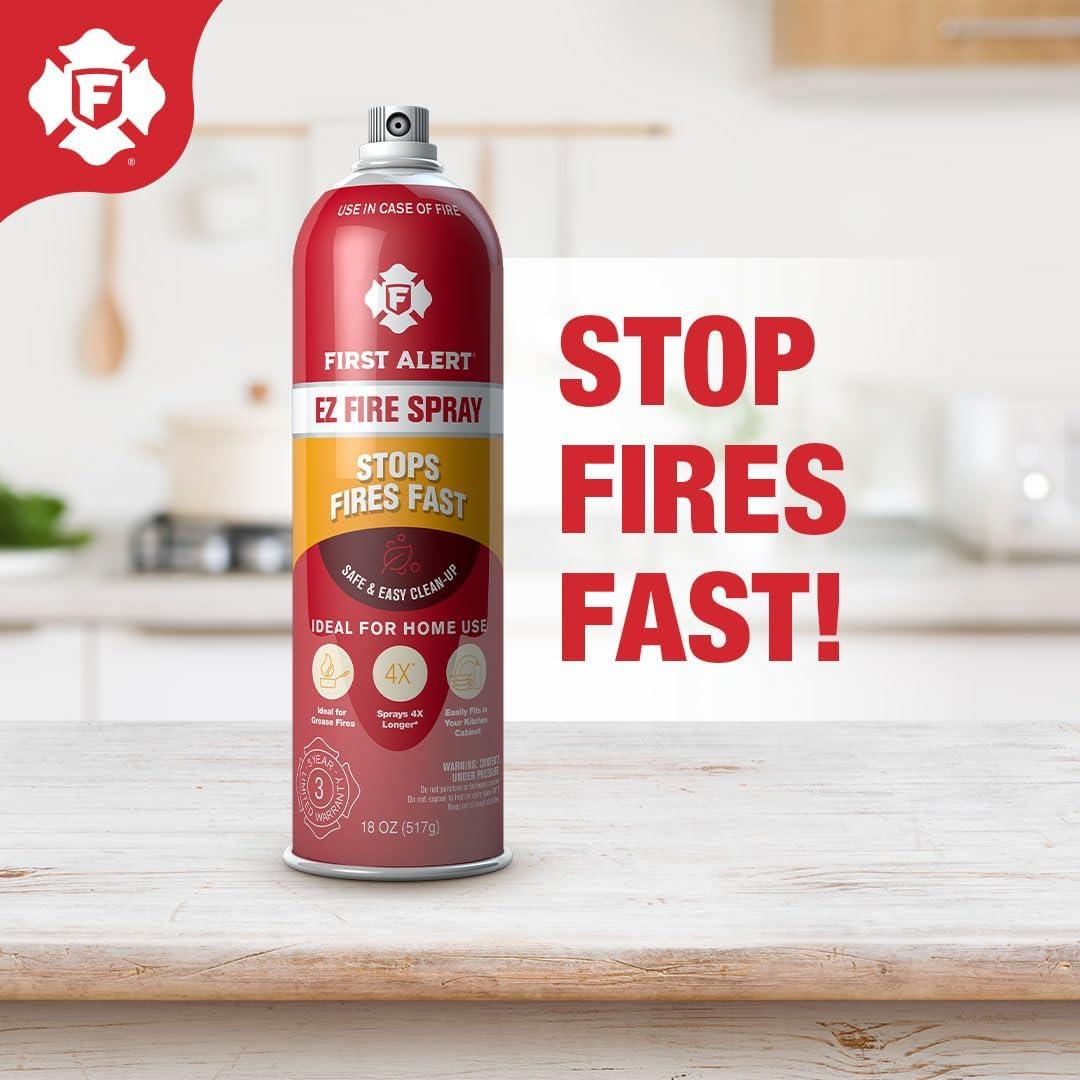 imageFirst Alert EZ Fire Spray Extinguishing Aerosol Spray AF400 Red 18 Ounce Pack of 14Pack