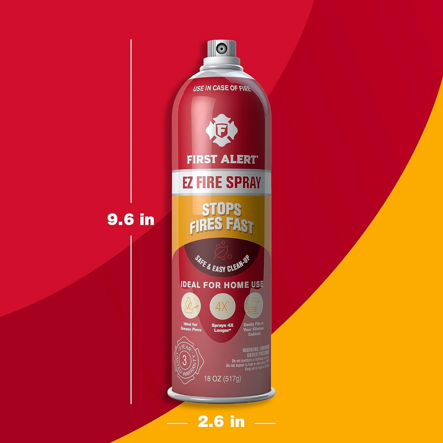 imageFirst Alert EZ Fire Spray Extinguishing Aerosol Spray Pack of 2 AF4002 REDEZ Fire Spray 2Pack