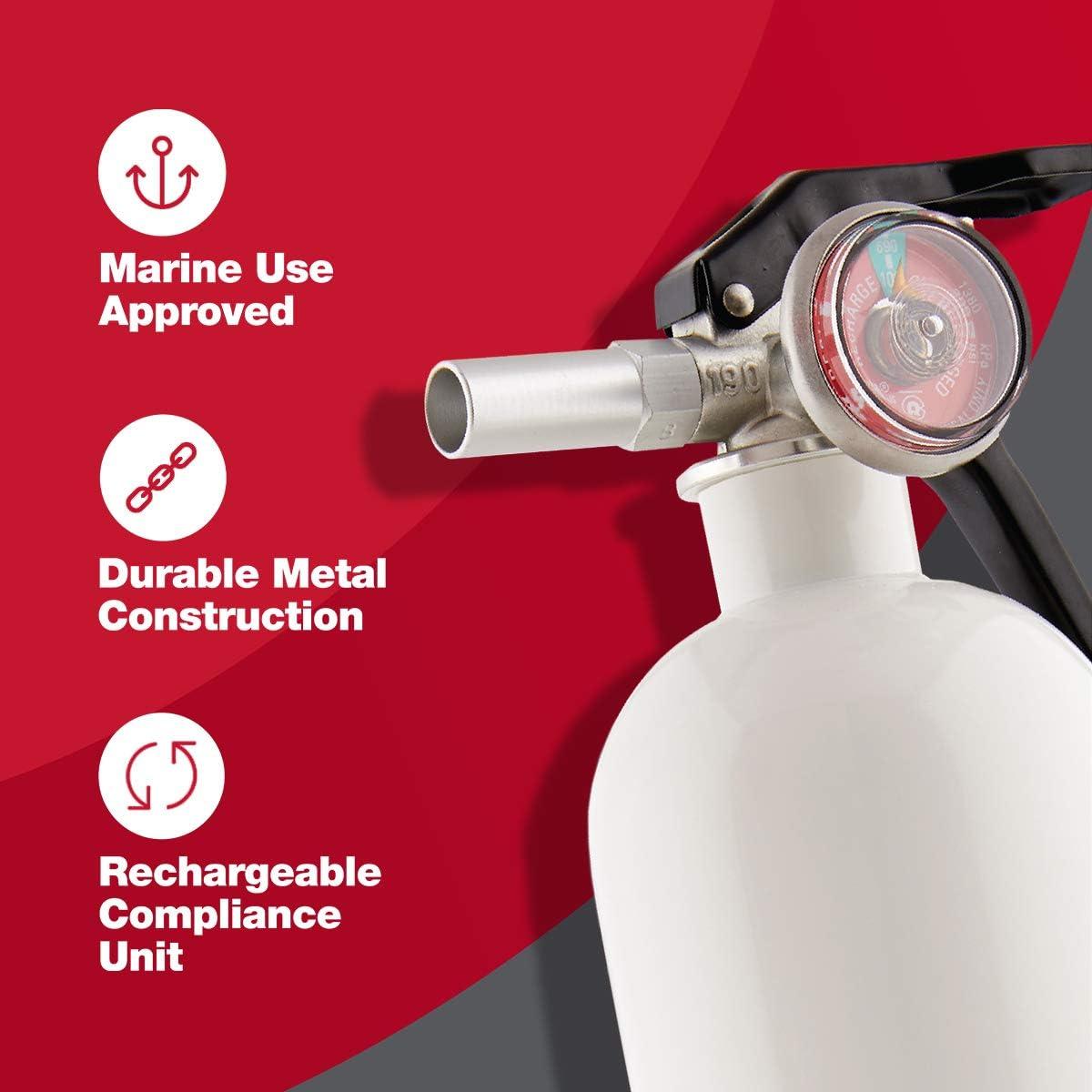 imageFirst Alert Fire Extinguisher  Marine Fire Extinguisher White FE1A10GR 1Pack 14quotAUTOMAR10