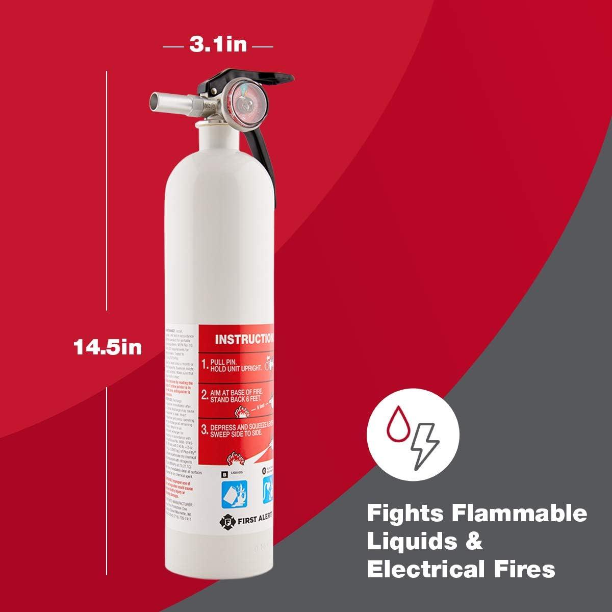 imageFirst Alert Fire Extinguisher  Marine Fire Extinguisher White FE1A10GR 1Pack 14quotAUTOMAR10