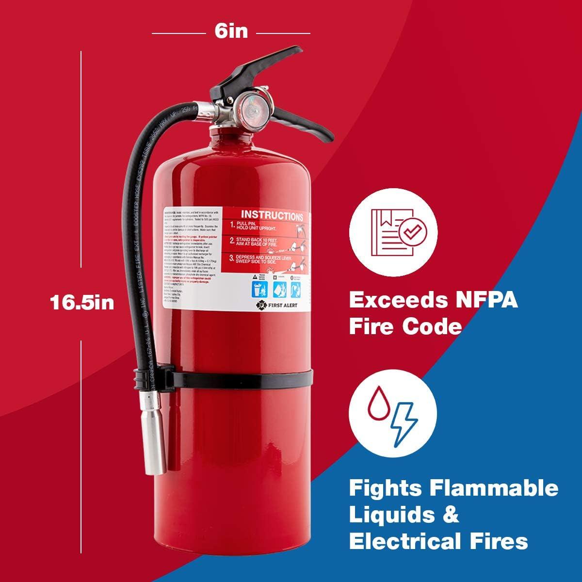 imageFirst Alert Fire Extinguisher for Home ampamp Commercial Use Heavy Duty Rechargeable Compliance Unit UL RATED 2A10BC HOME2PRO Red 1Pack1Pack