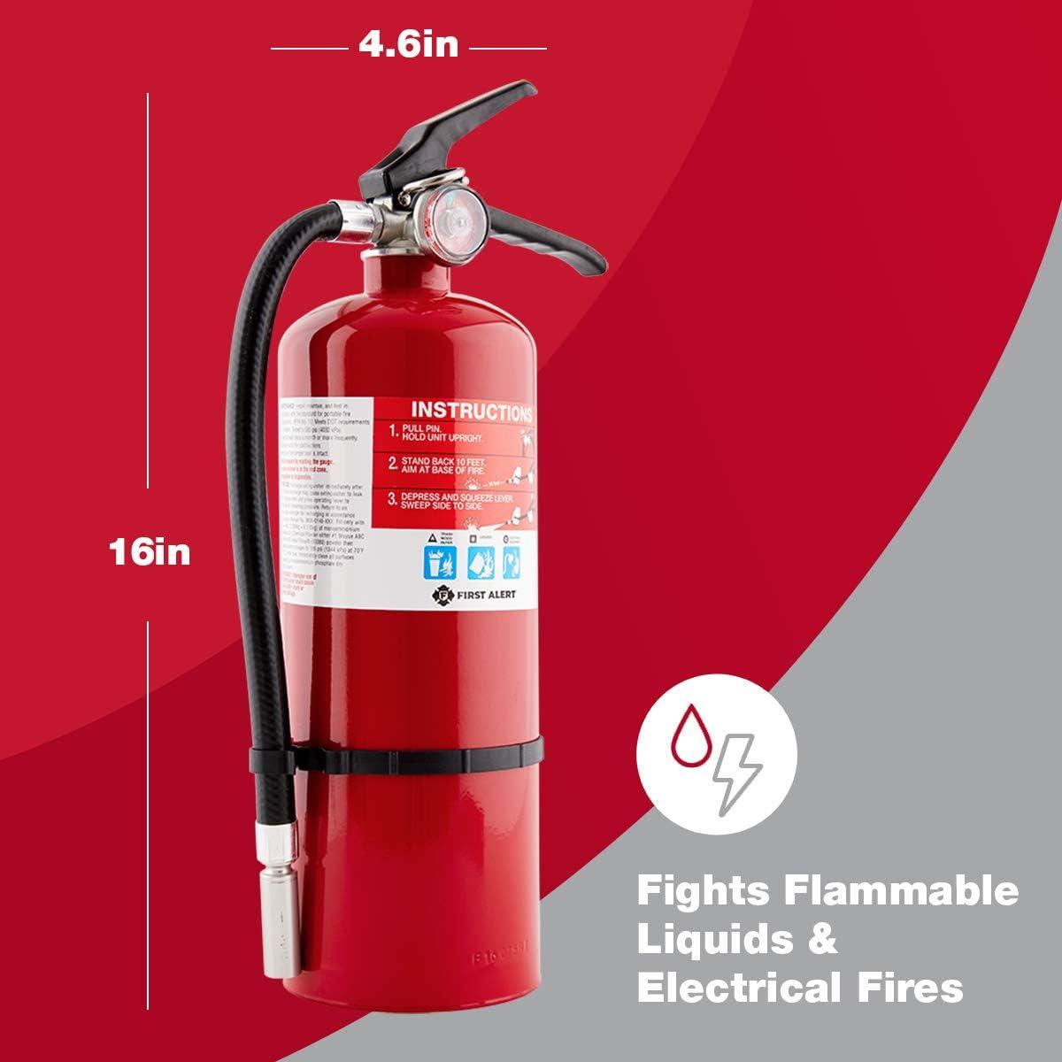 imageFirst Alert Fire Extinguisher for Home ampamp Commercial Use Heavy Duty Rechargeable Compliance Unit UL RATED 2A10BC HOME2PRO Red 1Pack1Pack