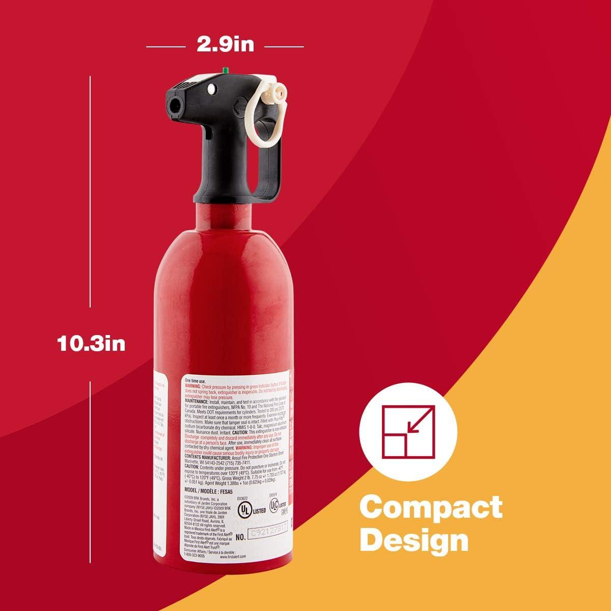 imageFirst Alert REC5 Recreation Fire Extinguisher UL Rated 5BC White 1PackAUTO5