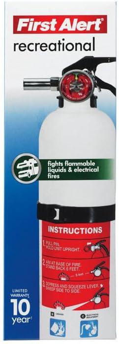 imageFirst Alert REC5 Recreation Fire Extinguisher UL Rated 5BC White 1PackREC5