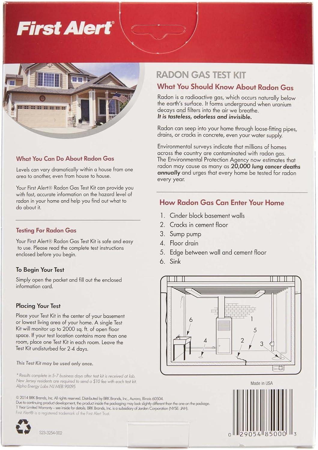 imageFirst Alert Radon Gas Test Kit RD1