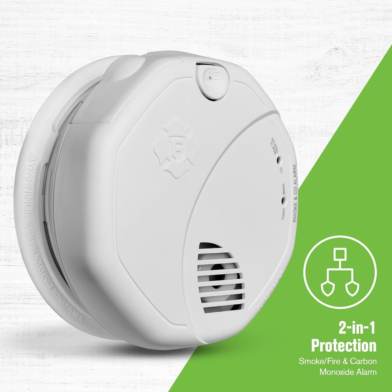 imageFirst Alert SMCO100 BatteryOperated Combination Smoke ampamp Carbon Monoxide Alarm  3 Pack1Pack