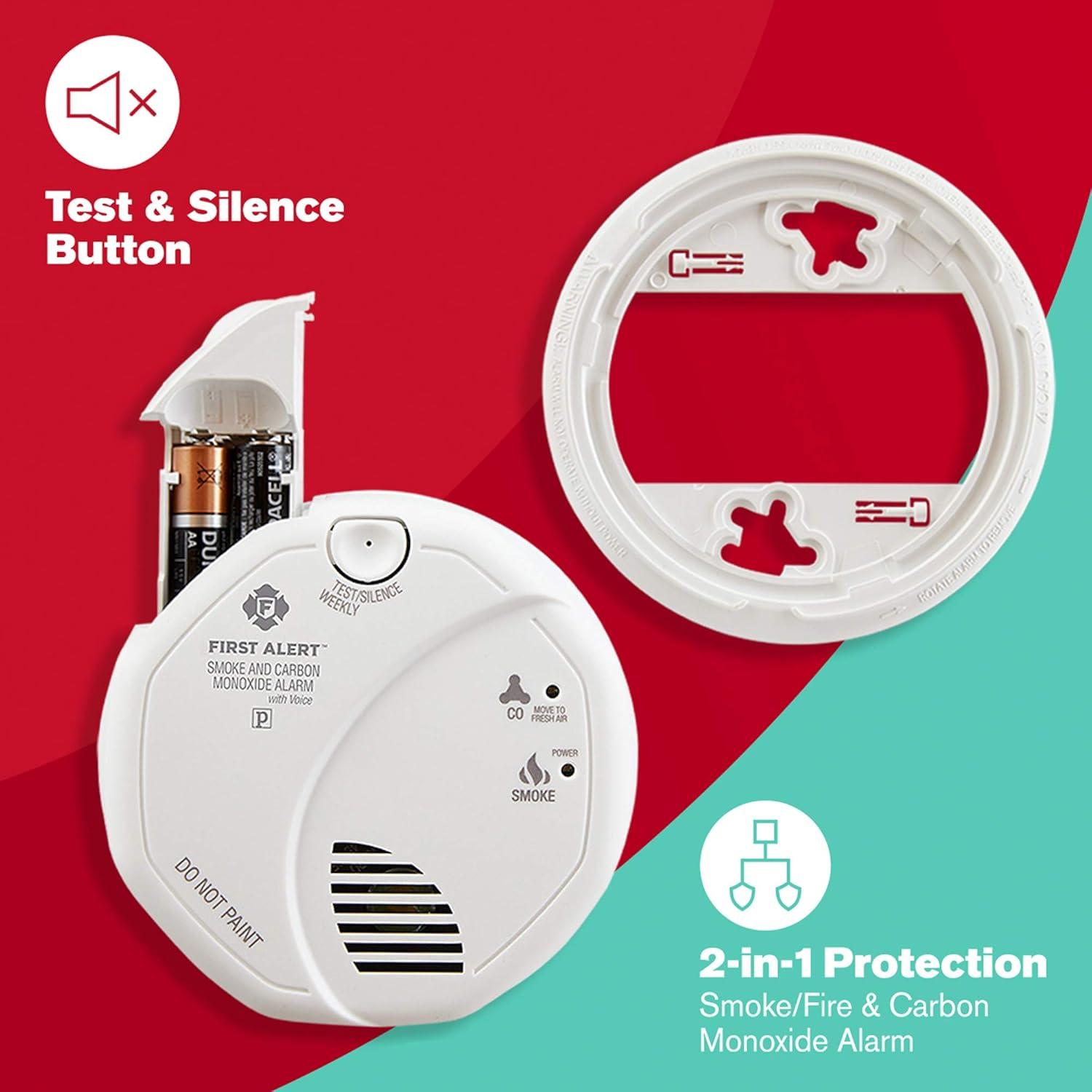 imageFirst Alert SMCO100 BatteryOperated Combination Smoke ampamp Carbon Monoxide Alarm  3 Pack1Pack