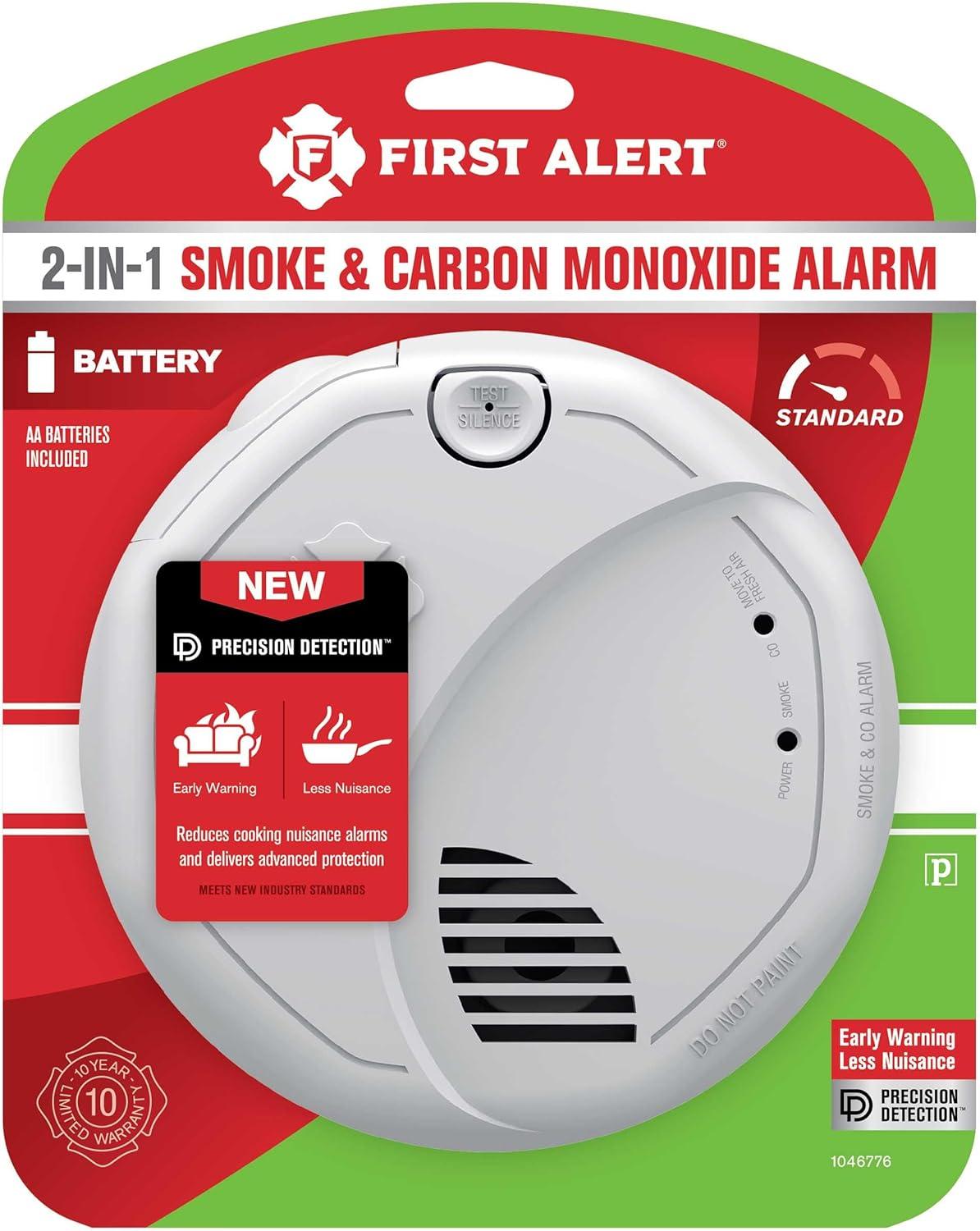 imageFirst Alert SMCO100 BatteryOperated Combination Smoke ampamp Carbon Monoxide Alarm  3 Pack1Pack