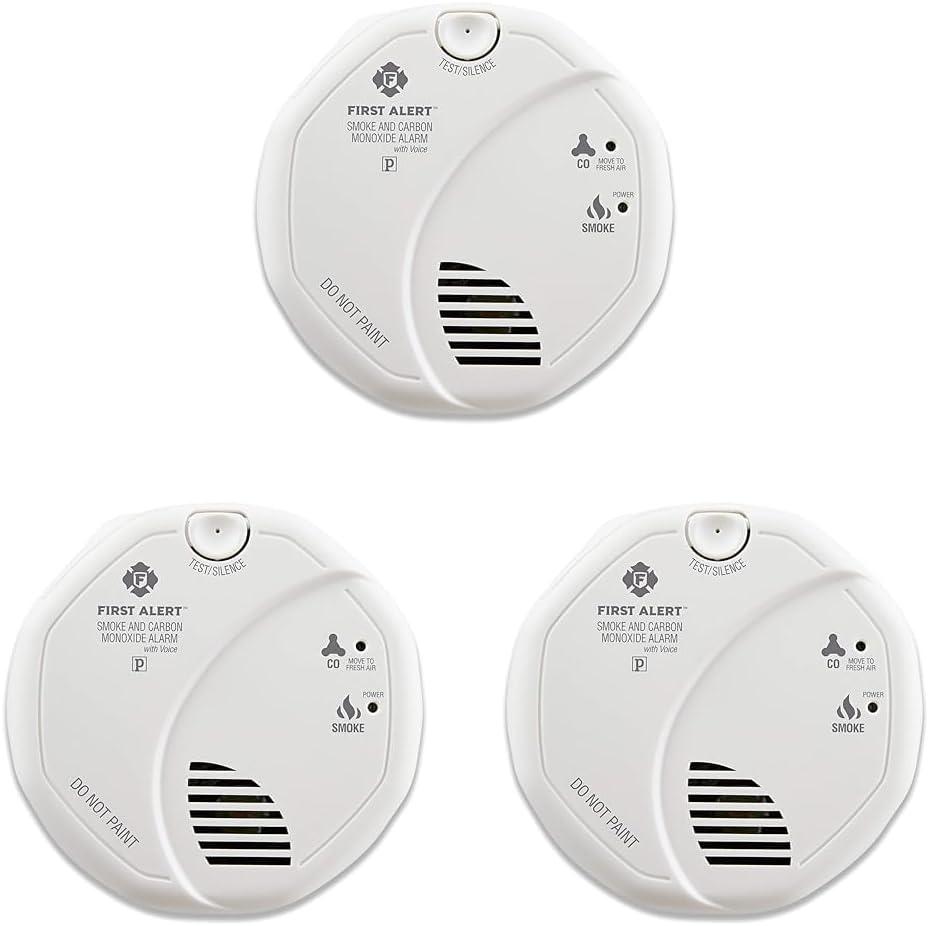 imageFirst Alert SMCO100 BatteryOperated Combination Smoke ampamp Carbon Monoxide Alarm  3 Pack3Pack
