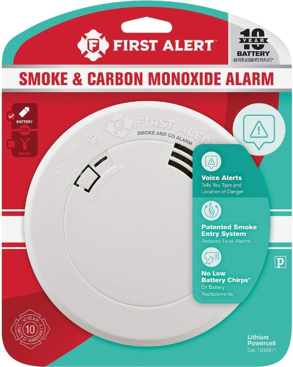 imageFirst Alert SMCO210 10Year Sealed Battery Combination Smoke ampamp Carbon Monoxide Alarm with Slim Profile Design 1PackStandard Detection