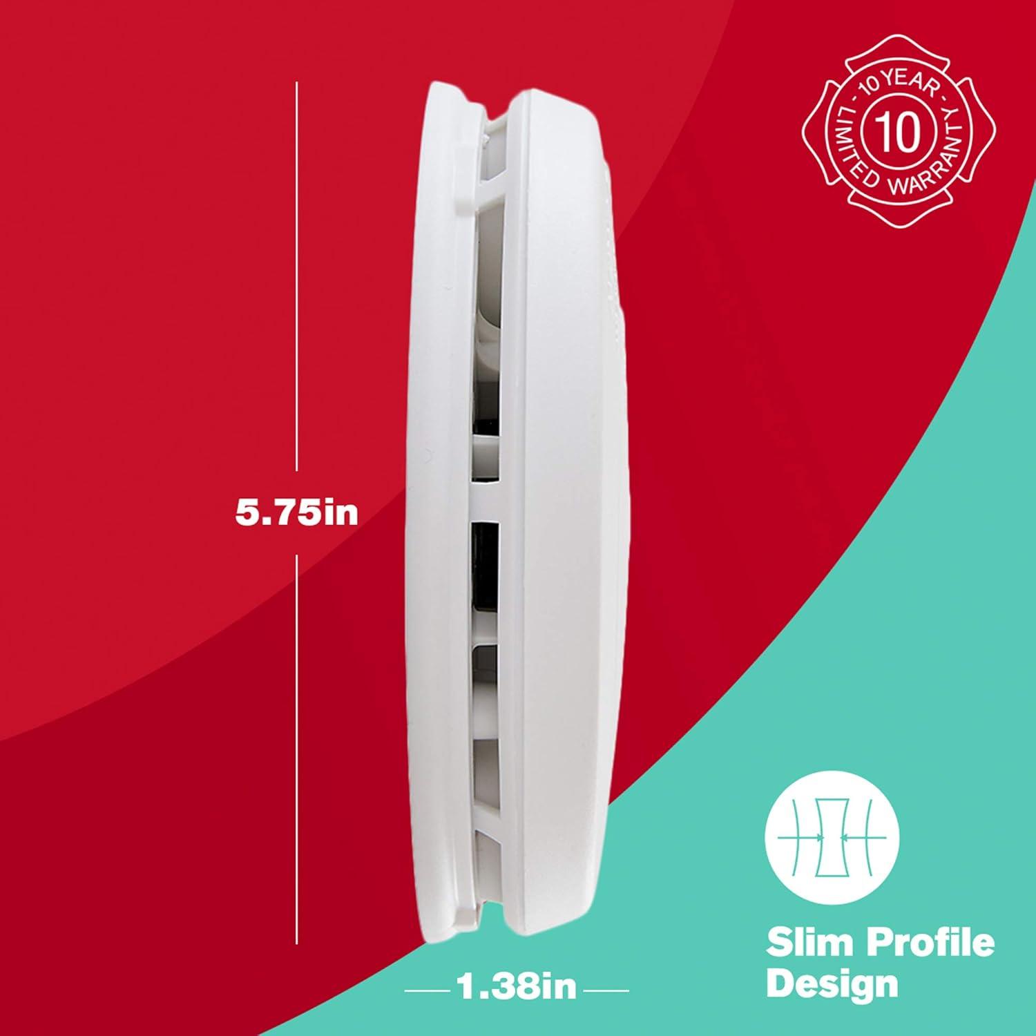 imageFirst Alert SMCO210 10Year Sealed Battery Combination Smoke ampamp Carbon Monoxide Alarm with Slim Profile Design 1PackStandard Detection