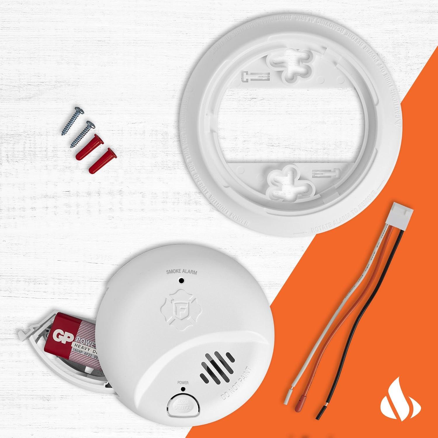 imageFirst Alert SMI100AC Hardwire Interconnect Smoke Alarm with Battery Backup 1Pack3Pack
