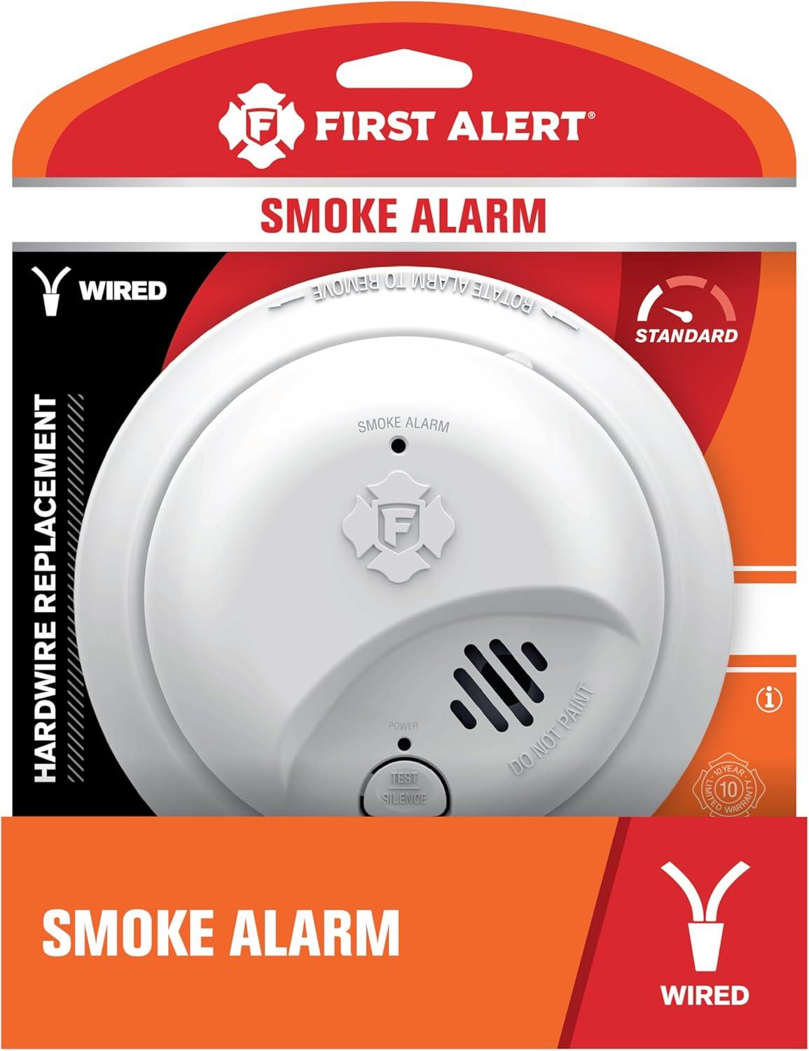 imageFirst Alert SMI100AC Hardwire Interconnect Smoke Alarm with Battery Backup 1Pack6Pack
