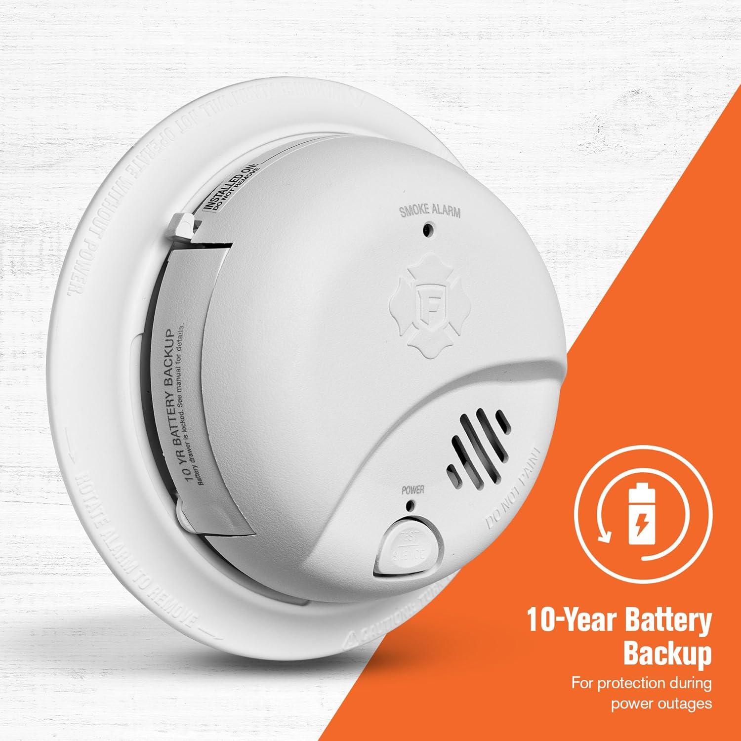 imageFirst Alert SMI105AC Interconnect Hardwire Smoke Alarm with 10Year Battery Backup 1PackPrecision Detection