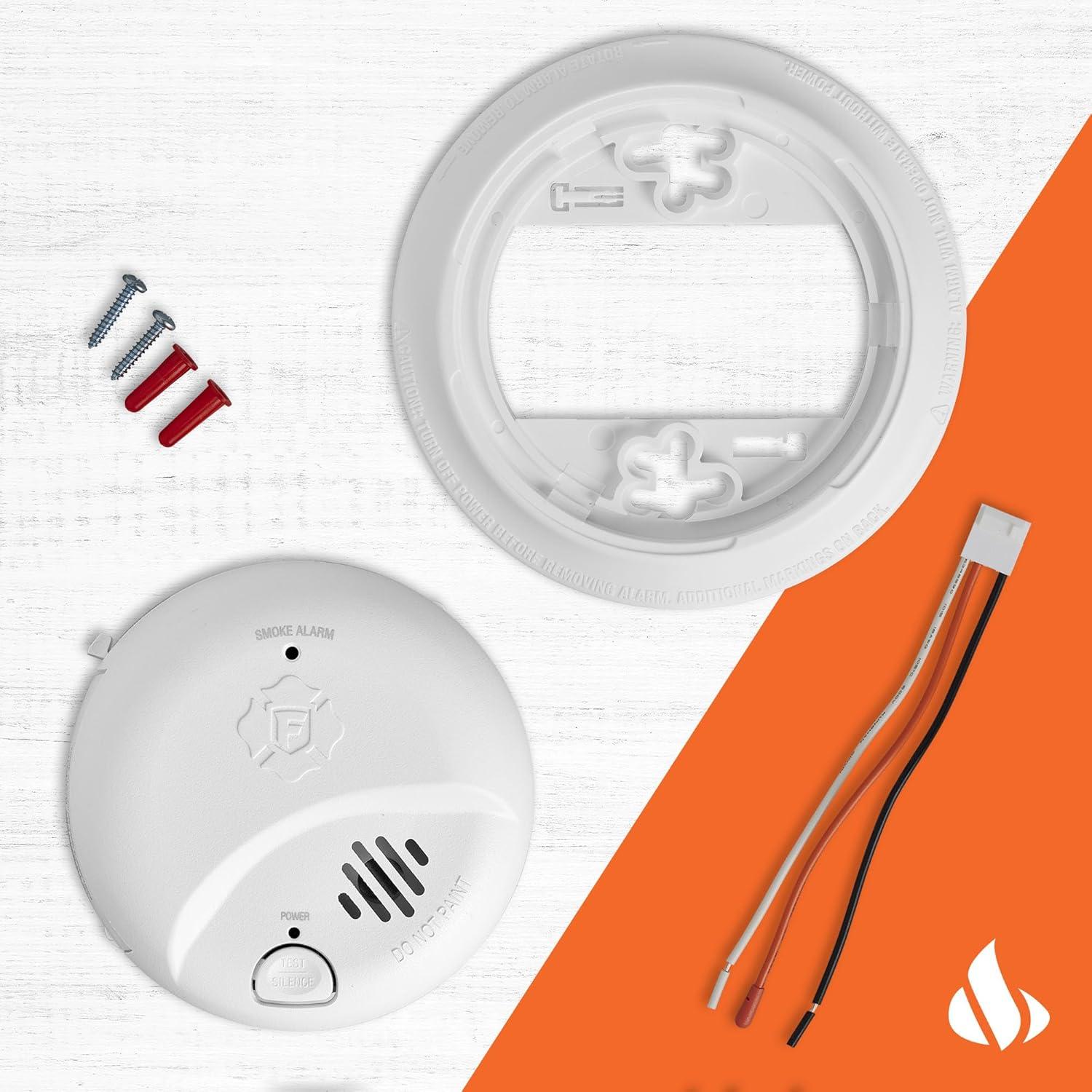 imageFirst Alert SMI105AC Interconnect Hardwire Smoke Alarm with 10Year Battery Backup 1PackPrecision Detection