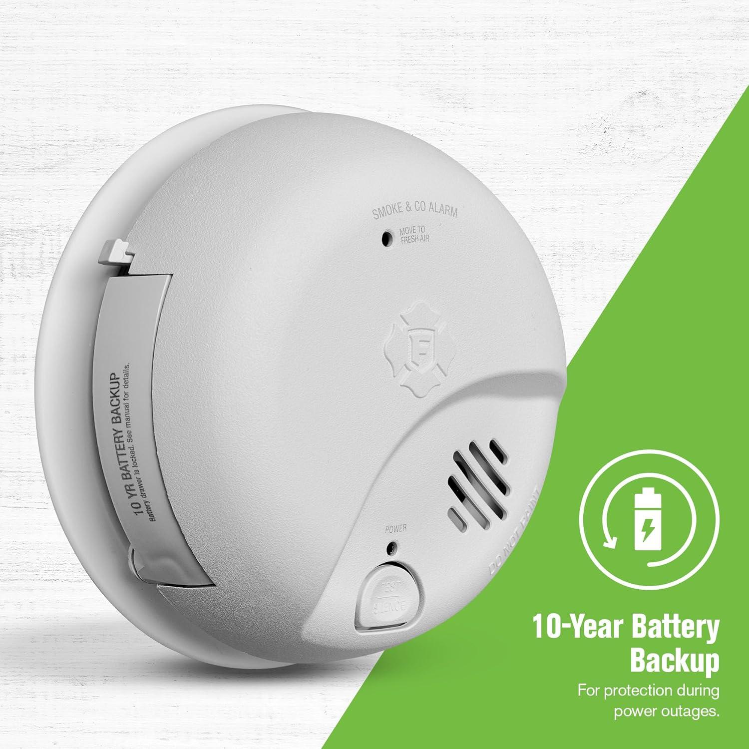 imageFirst Alert SMICO105AC Interconnect Hardwire Combination Smoke ampamp Carbon Monoxide Alarm with 10Year Battery Backup 3Pack3Pack