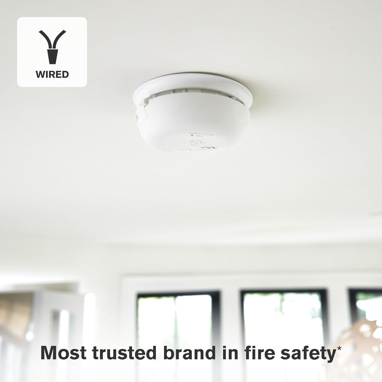 imageFirst Alert SMICO105AC Interconnect Hardwire Combination Smoke ampamp Carbon Monoxide Alarm with 10Year Battery Backup 3Pack3Pack