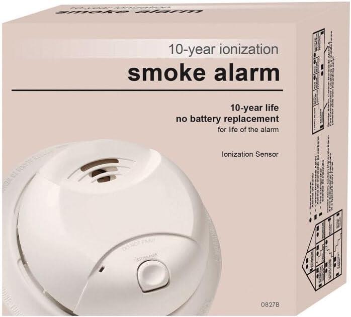 imageFirst Alert Smoke Alarm 10Year Sealed Battery Detector with Test ampamp Silence Button SMI110 1PackStandard Detection