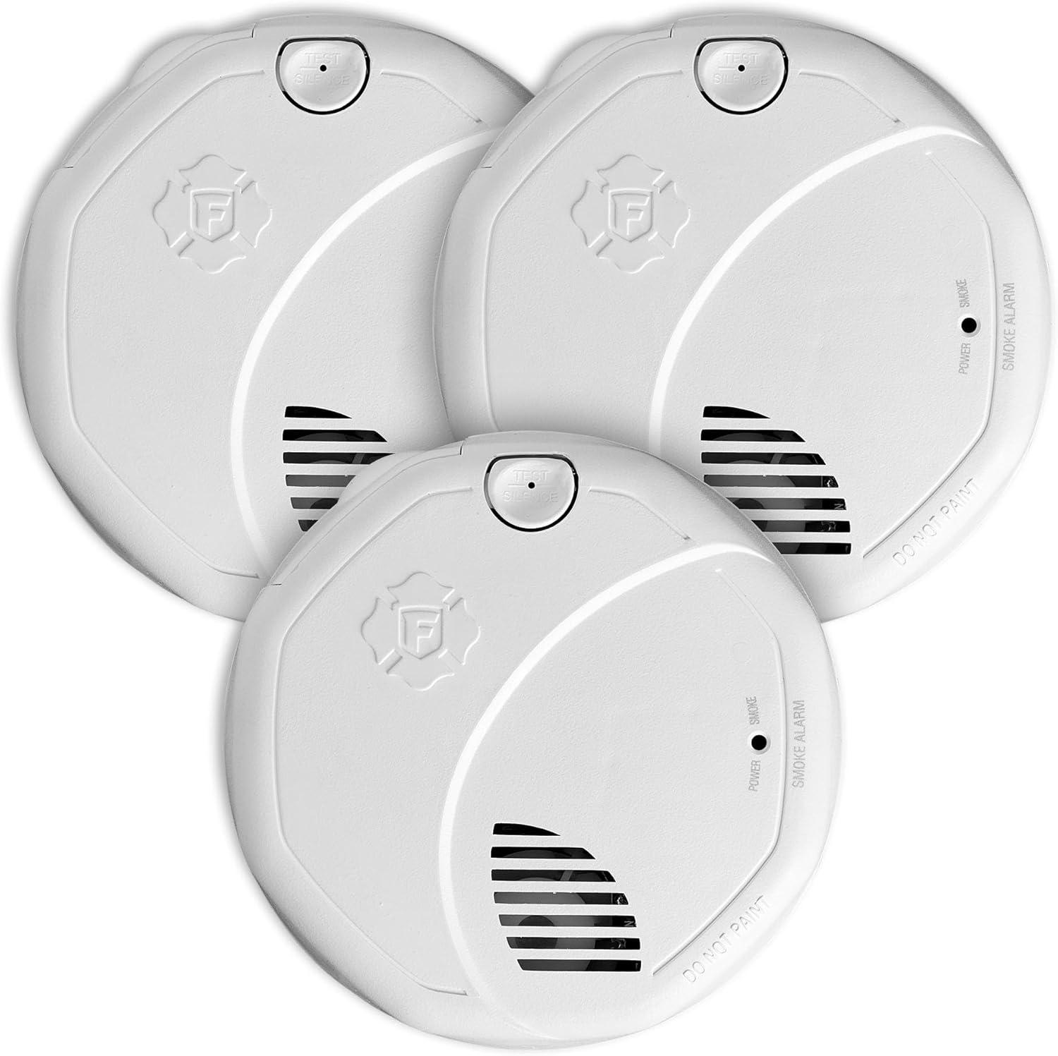 imageFirst Alert Smoke Alarm 10Year Sealed Battery Dual Sensor Detector with Test ampamp Silence Button SM310 1PackPrecision Detection