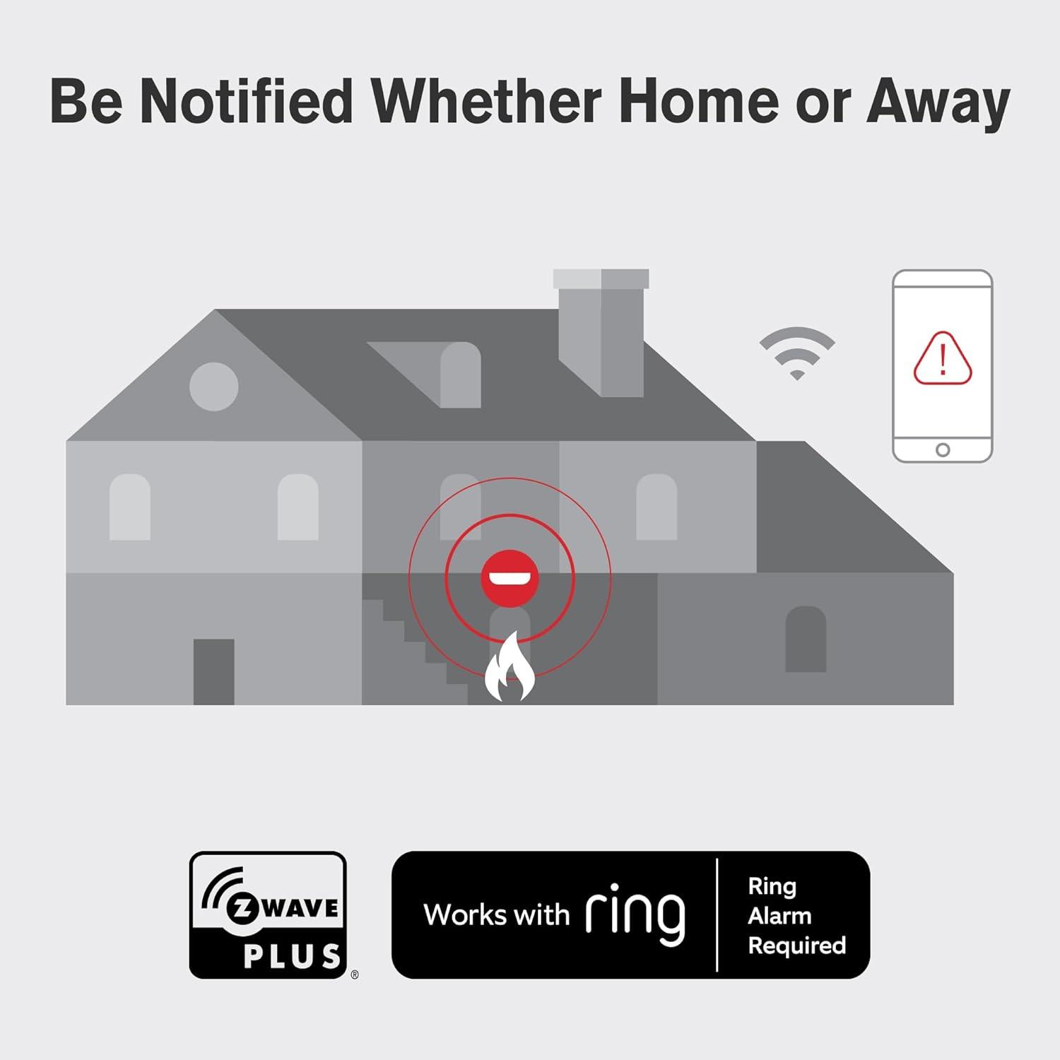 imageNew 2025 First Alert SMCO410 ZWave BatteryPowered Smoke Detector ampamp Carbon Monoxide Alarm Works with Ring Alarm Base Station Single Pack WhitePrecision Detection