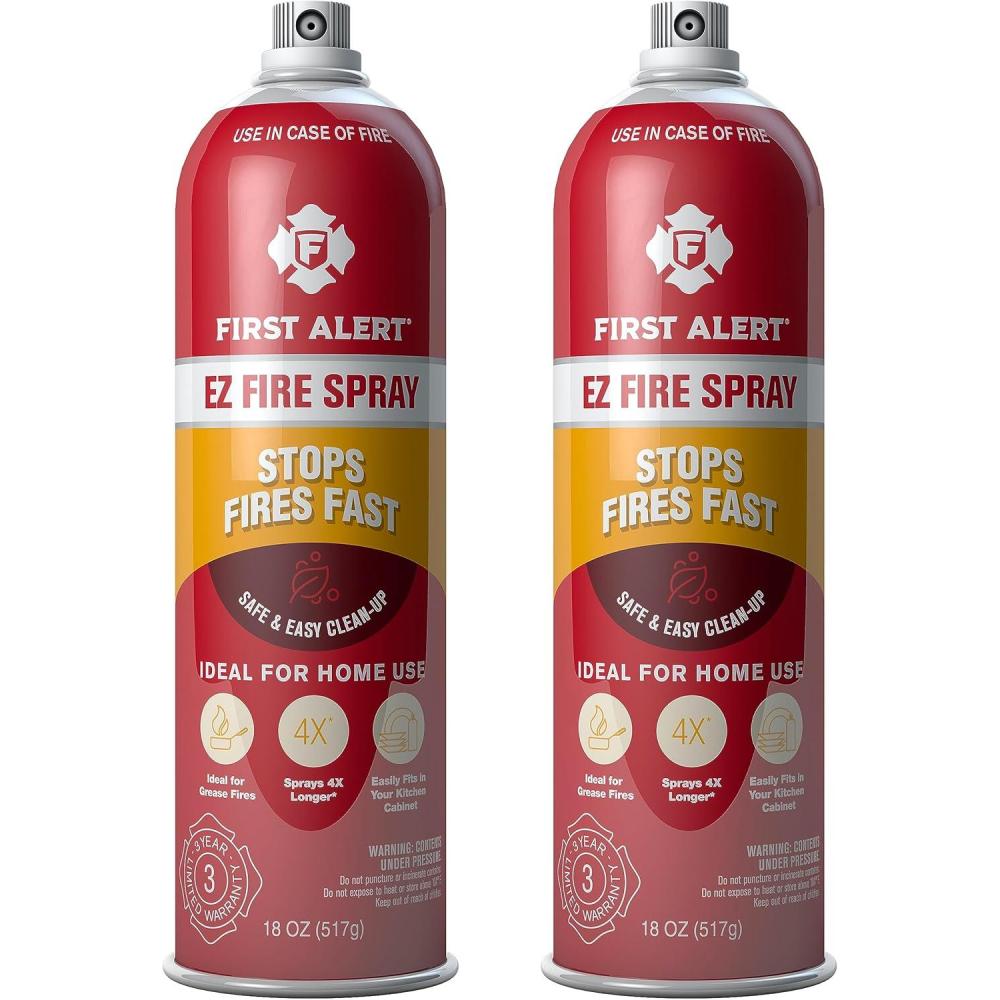 imageFirst Alert EZ Fire Spray Extinguishing Aerosol Spray Pack of 2 AF4002 REDEZ Fire Spray 2Pack