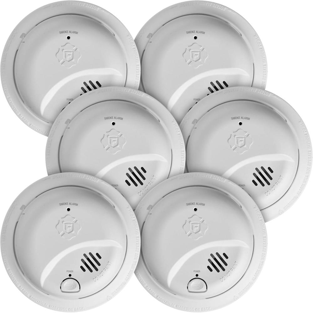 imageFirst Alert SMI100AC Hardwire Interconnect Smoke Alarm with Battery Backup 1Pack6Pack