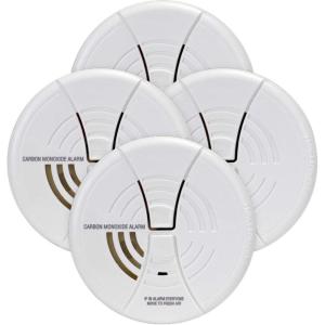 imageFIRST ALERT Carbon Monoxide Alarm  BRK CO250 Battery Operated Carbon Monoxide Detector With 9Volt Battery ampamp Two Silence Features4Pack
