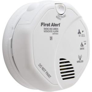 imageFirst Alert Battery Powered SCO500B Wireless Interconnected Photoelectric Smoke and Carbon Monoxide Combo Alarm with Voice and Location