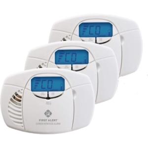 imageFirst Alert Carbon Monoxide Detector AlarmNo Outlet Required with Digital Display and Peak Memory Battery Operated CO410  White3 Pack